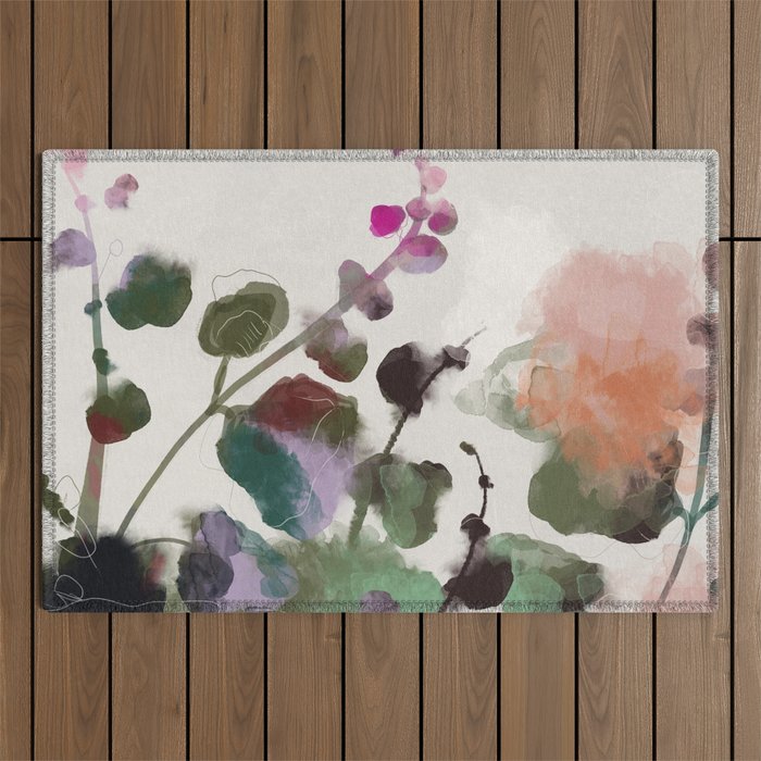 Floral Abstract Summer Autumn Outdoor Rug