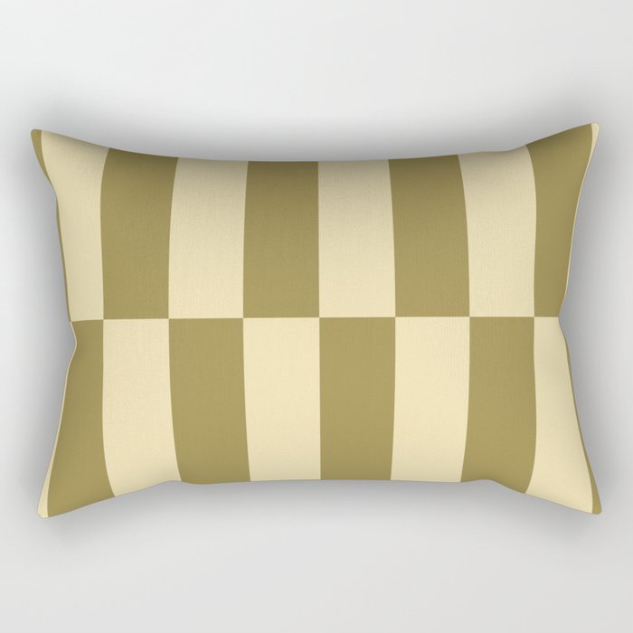 Strippy - Butter And Olive Rectangular Pillow