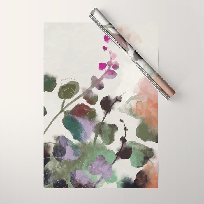 Floral Abstract Summer Autumn Wrapping Paper