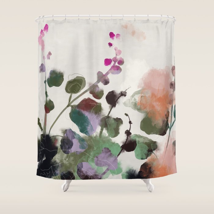 Floral Abstract Summer Autumn Shower Curtain