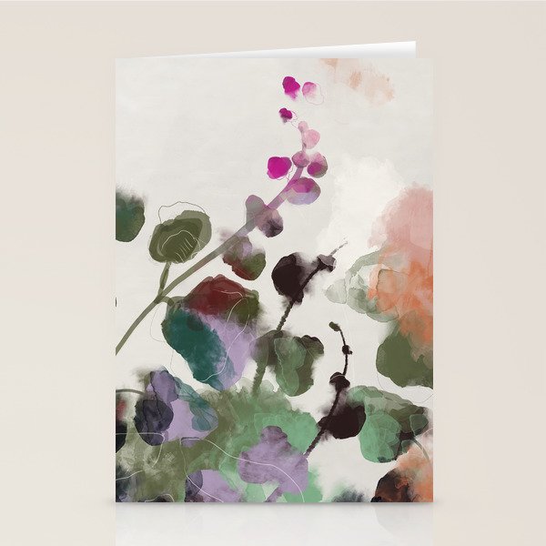 Floral Abstract Summer Autumn Stationery Card
