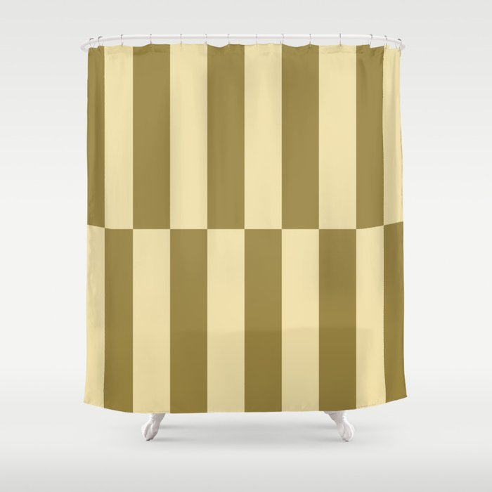 Strippy - Butter And Olive Shower Curtain