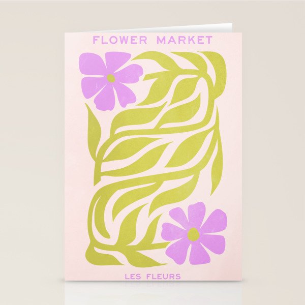 Lilac & Lime: Les Fleurs | Flower Market Color Series 02 Stationery Card