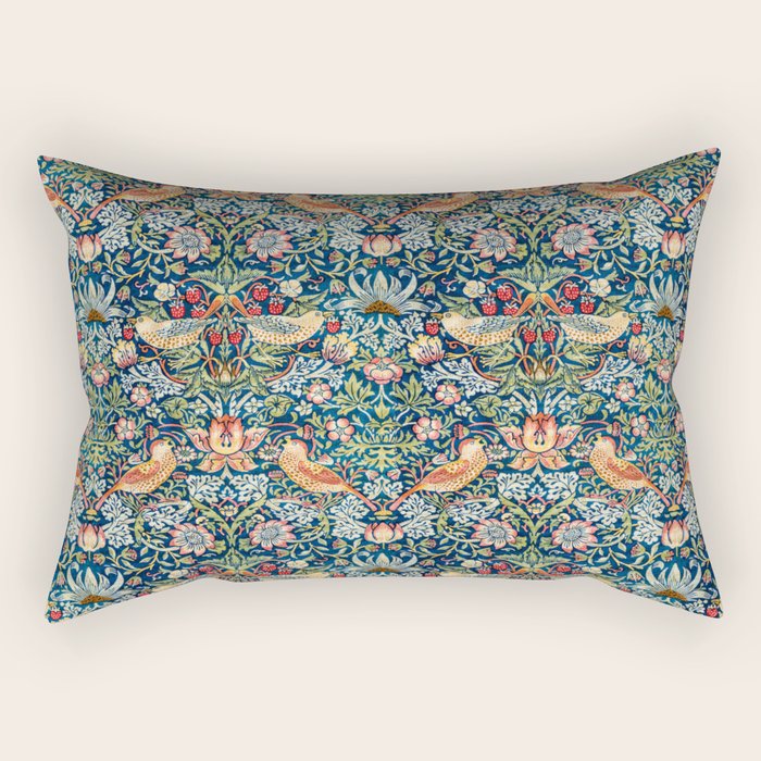 Strawberry Thief By William Morris Rectangular Pillow