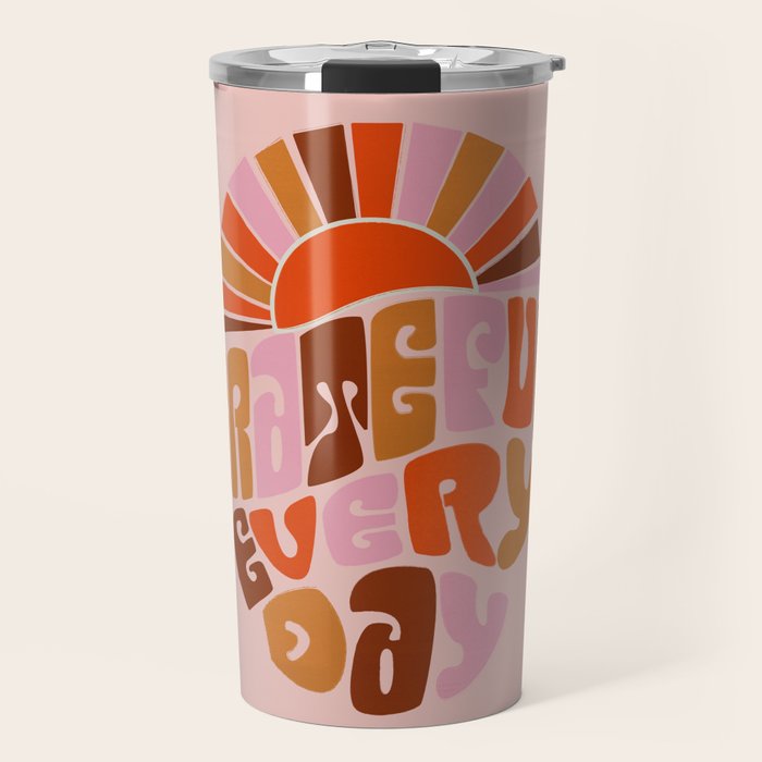Grateful Everyday - 70s Hippie Style  Travel Mug