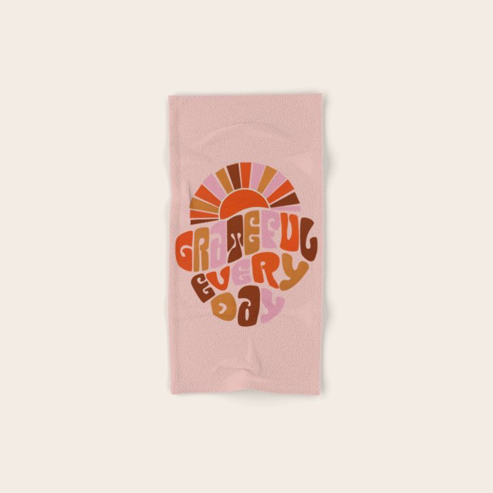 Grateful Everyday - 70s Hippie Style  Bath Towel