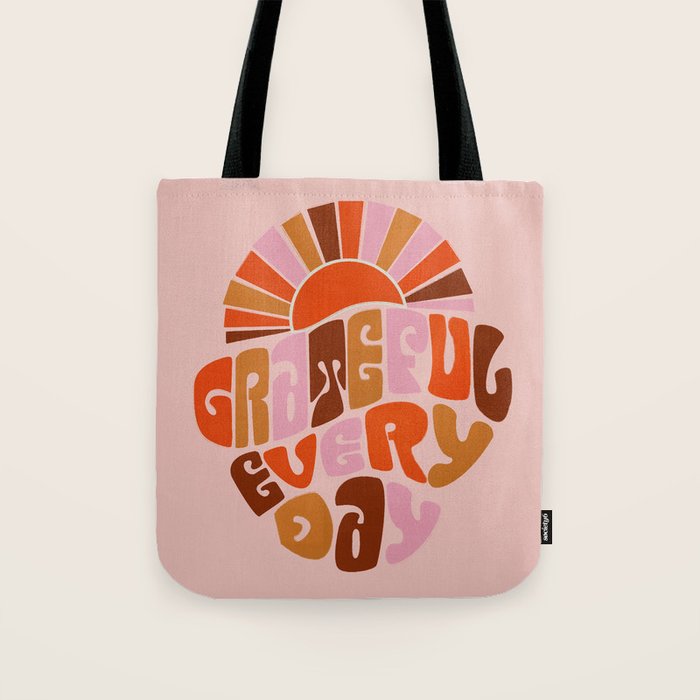 Grateful Everyday - 70s Hippie Style  Tote Bag