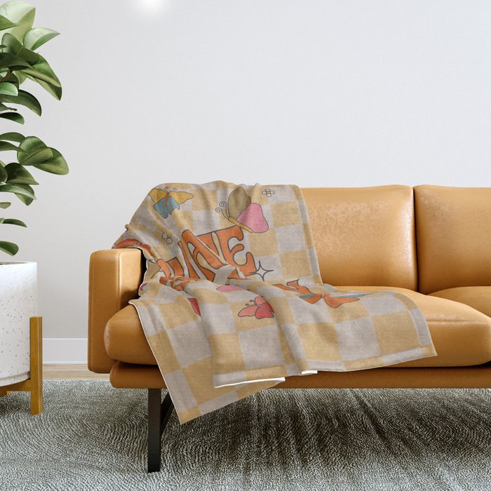 Radiate Positivity Butterflies Throw Blanket