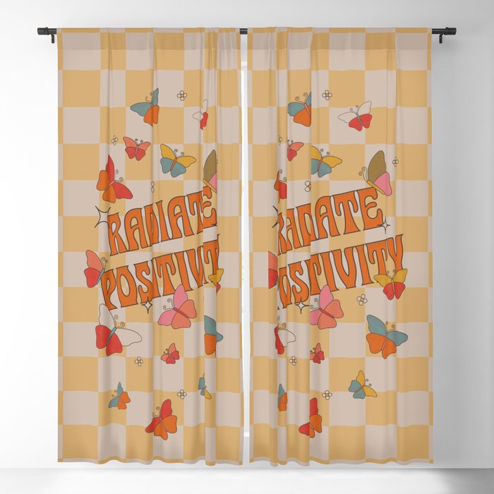 Radiate Positivity Butterflies Window Curtain