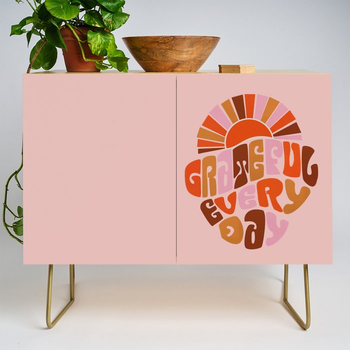 Grateful Everyday - 70s Hippie Style  Credenza