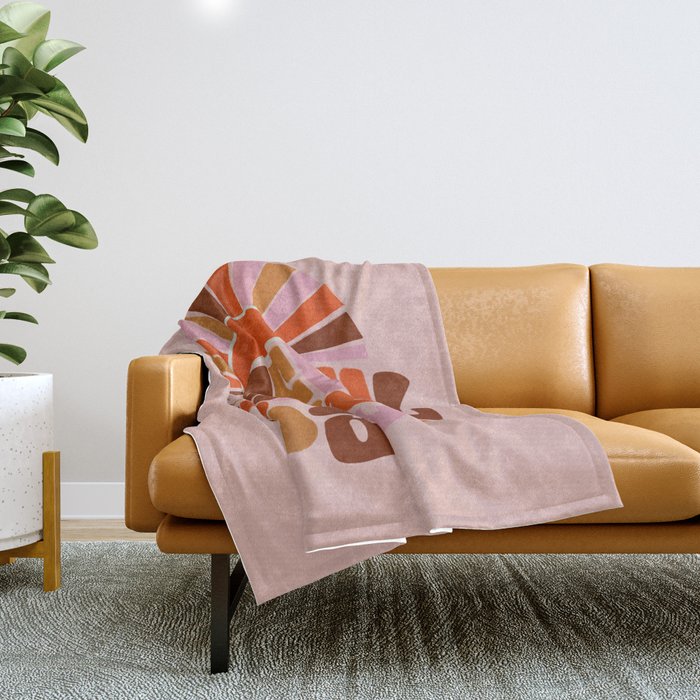 Grateful Everyday - 70s Hippie Style  Throw Blanket