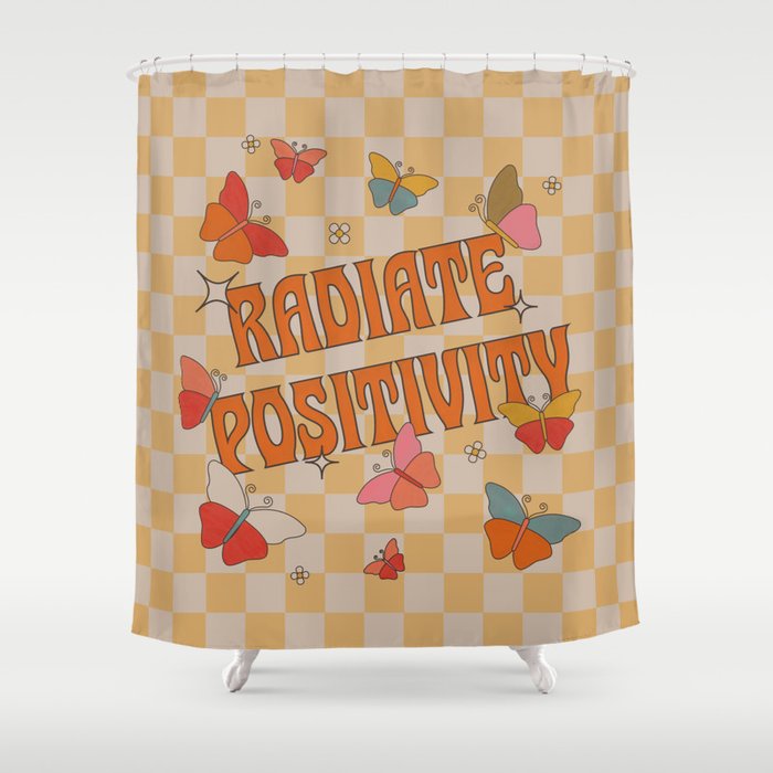 Radiate Positivity Butterflies Shower Curtain