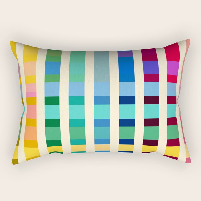 Futuristic Cyber Rainbow Crossing Rectangular Pillow