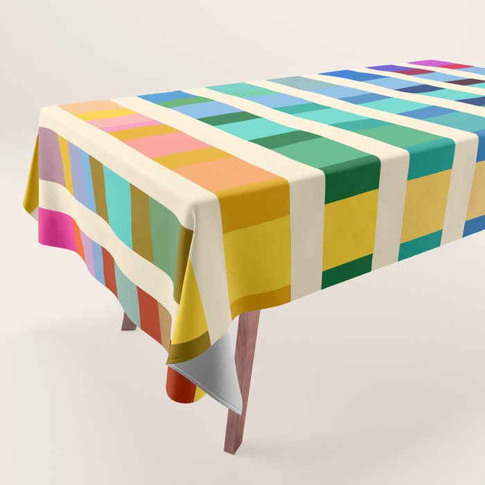 Futuristic Cyber Rainbow Crossing Tablecloth