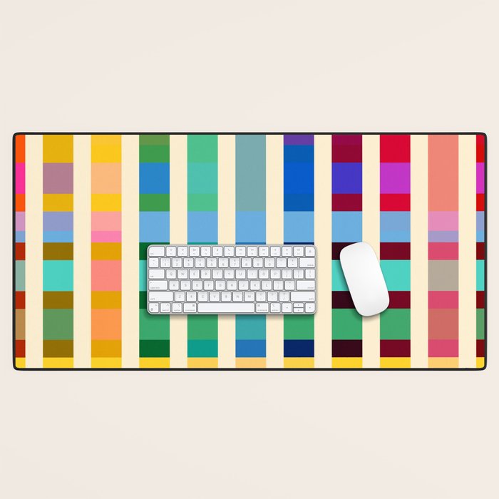 Futuristic Cyber Rainbow Crossing Desk Mat