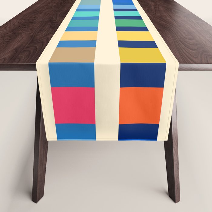 Futuristic Cyber Rainbow Crossing Table Runner