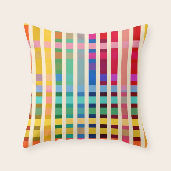 Futuristic Cyber Rainbow Crossing Throw Pillow