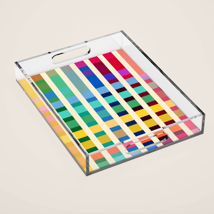 Futuristic Cyber Rainbow Crossing Acrylic Tray