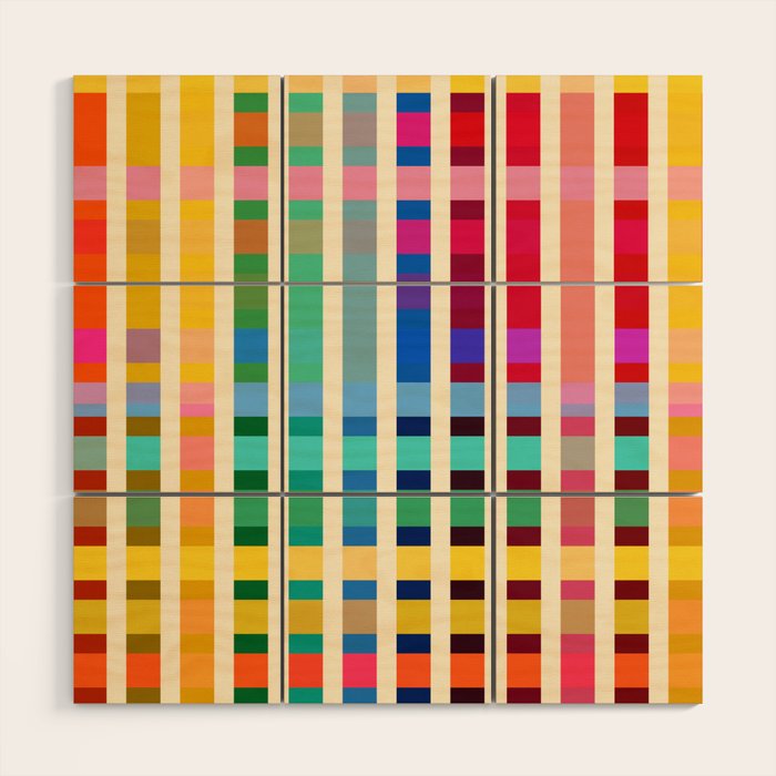 Futuristic Cyber Rainbow Crossing Wood Wall Art