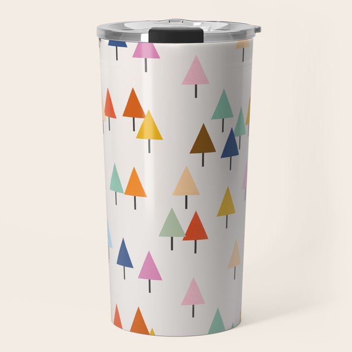Pastel Triangle Trees: Cozy Winter Vibes With Modern Charm Travel Mug