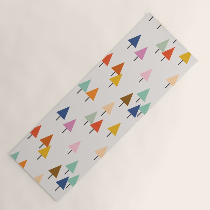 Pastel Triangle Trees: Cozy Winter Vibes With Modern Charm Yoga Mat