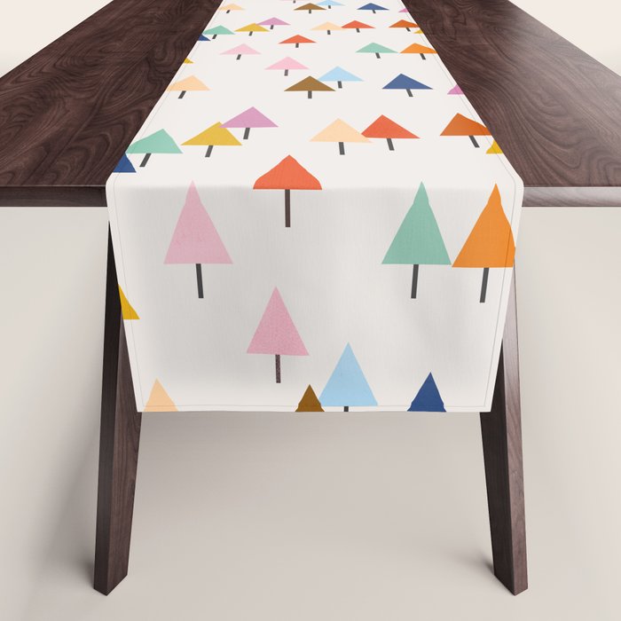 Pastel Triangle Trees: Cozy Winter Vibes With Modern Charm Table Runner