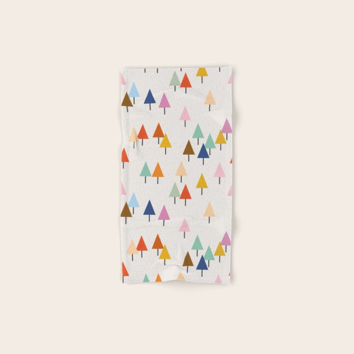 Pastel Triangle Trees: Cozy Winter Vibes With Modern Charm Bath Towel