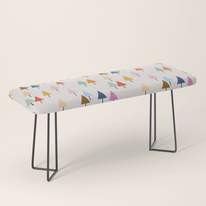 Pastel Triangle Trees: Cozy Winter Vibes With Modern Charm Bench