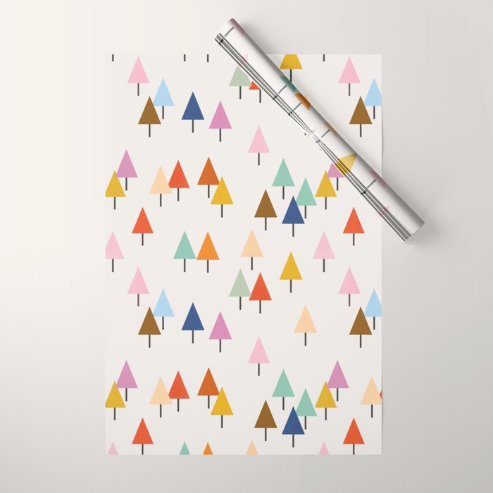 Pastel Triangle Trees: Cozy Winter Vibes With Modern Charm Wrapping Paper