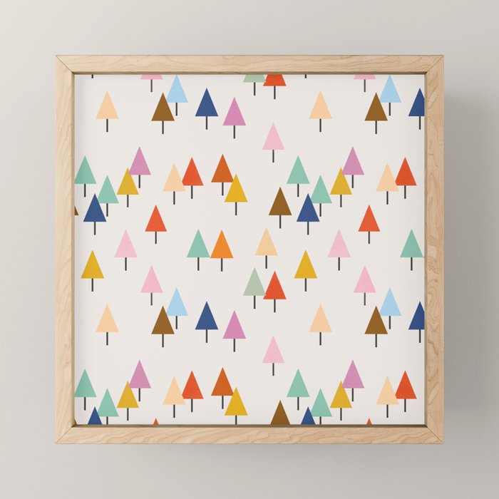 Pastel Triangle Trees: Cozy Winter Vibes With Modern Charm Mini Art Print
