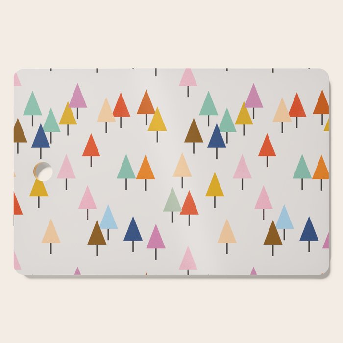 Pastel Triangle Trees: Cozy Winter Vibes With Modern Charm Cutting Board