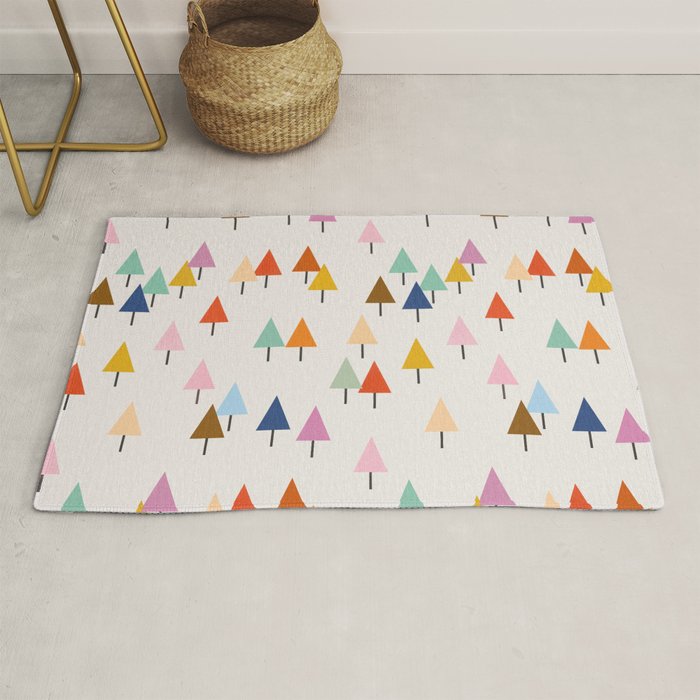 Pastel Triangle Trees: Cozy Winter Vibes With Modern Charm Rug