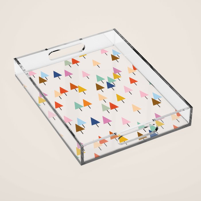 Pastel Triangle Trees: Cozy Winter Vibes With Modern Charm Acrylic Tray