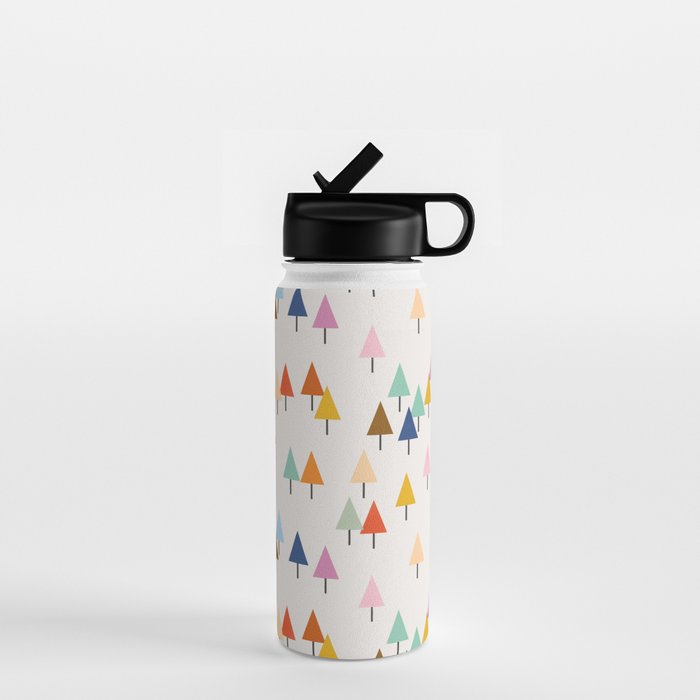 Pastel Triangle Trees: Cozy Winter Vibes With Modern Charm Water Bottle