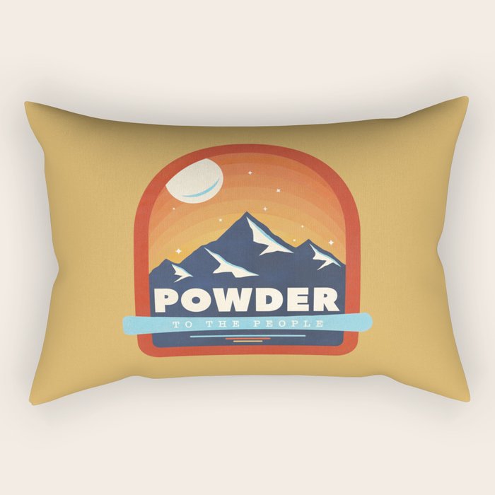 Powder To The People - Ski Badge Rectangular Pillow