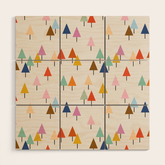 Pastel Triangle Trees: Cozy Winter Vibes With Modern Charm Wood Wall Art