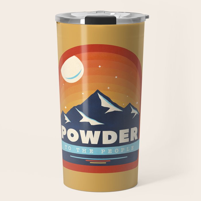 Powder To The People - Ski Badge Travel Mug