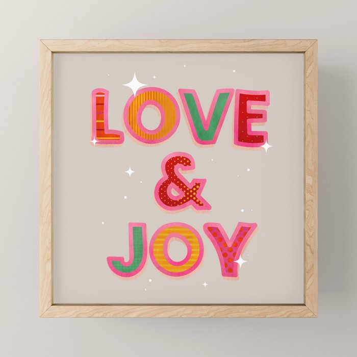 Love & Joy Festive Letters Mini Art Print