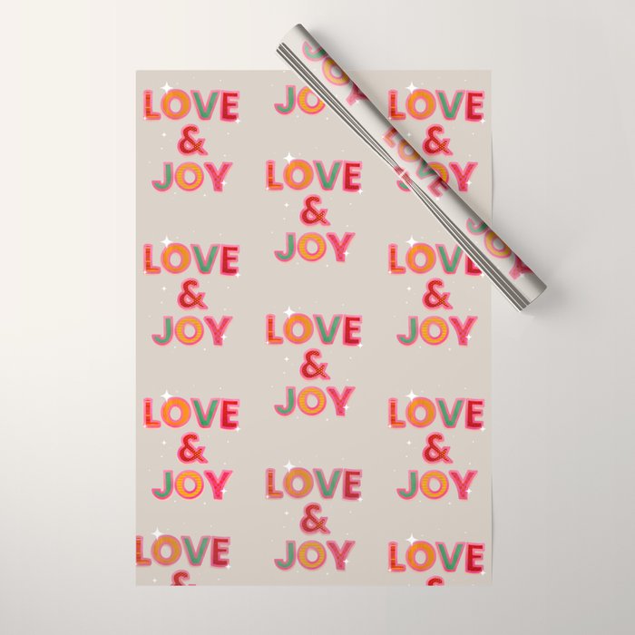 Love & Joy Festive Letters Wrapping Paper