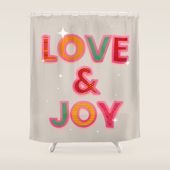 Love & Joy Festive Letters Shower Curtain