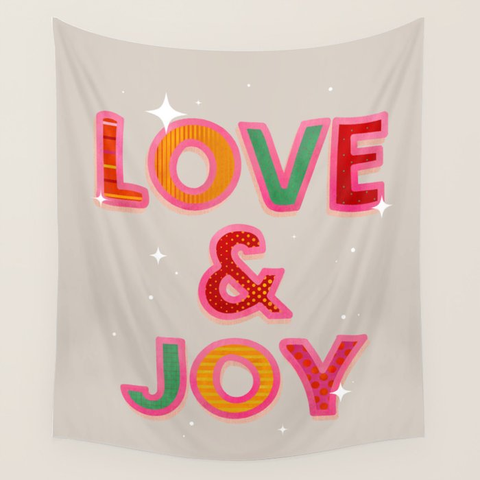 Love & Joy Festive Letters Wall Tapestry