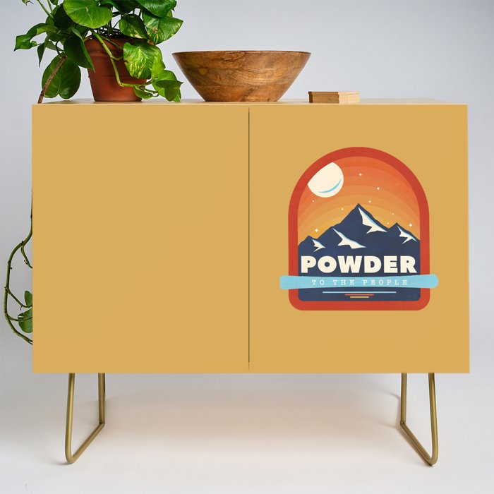 Powder To The People - Ski Badge Credenza