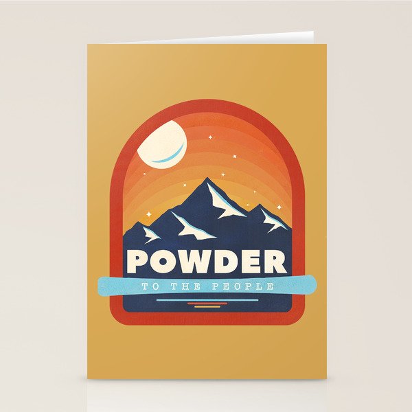 Powder To The People - Ski Badge Stationery Card