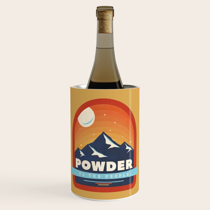 Powder To The People - Ski Badge Wine Chiller