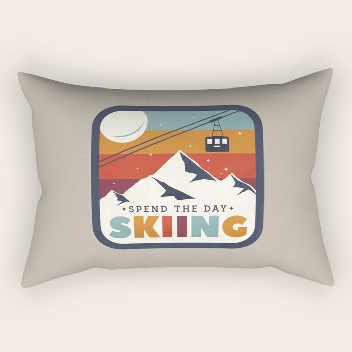 Spend The Day Skiing-Ski Badge Rectangular Pillow