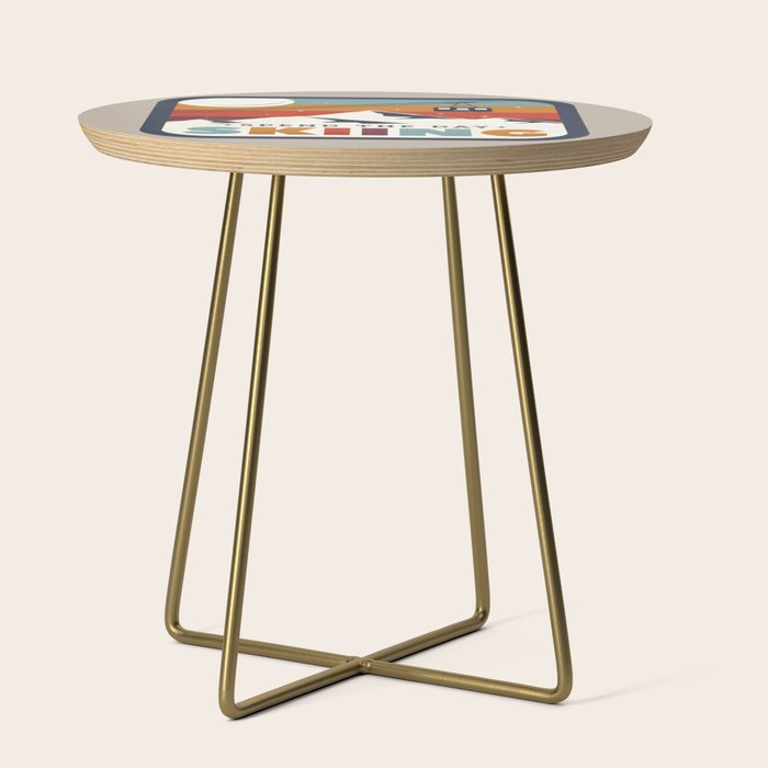 Spend The Day Skiing-Ski Badge Side Table