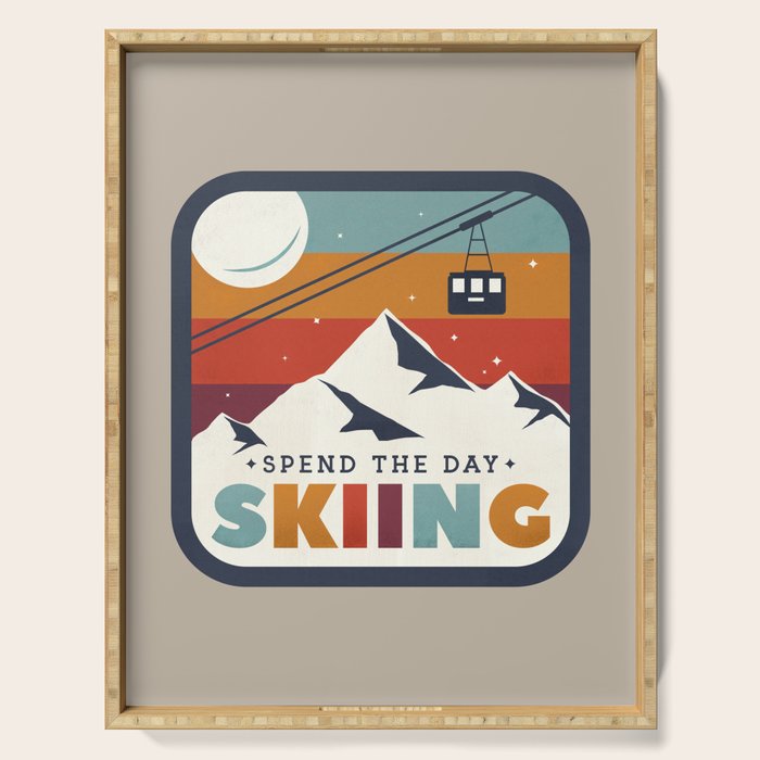 Spend The Day Skiing-Ski Badge Serving Tray