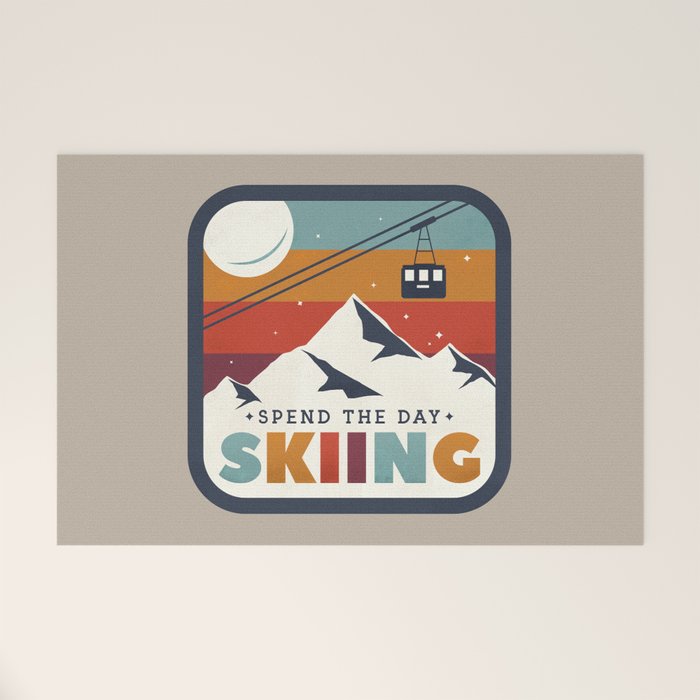 Spend The Day Skiing-Ski Badge Welcome Mat