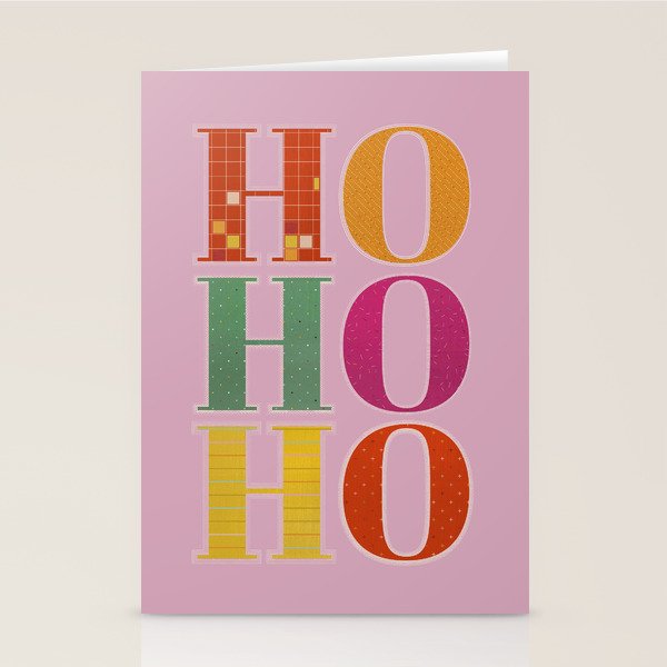 Ho Ho Ho Festive Letters Stationery Card