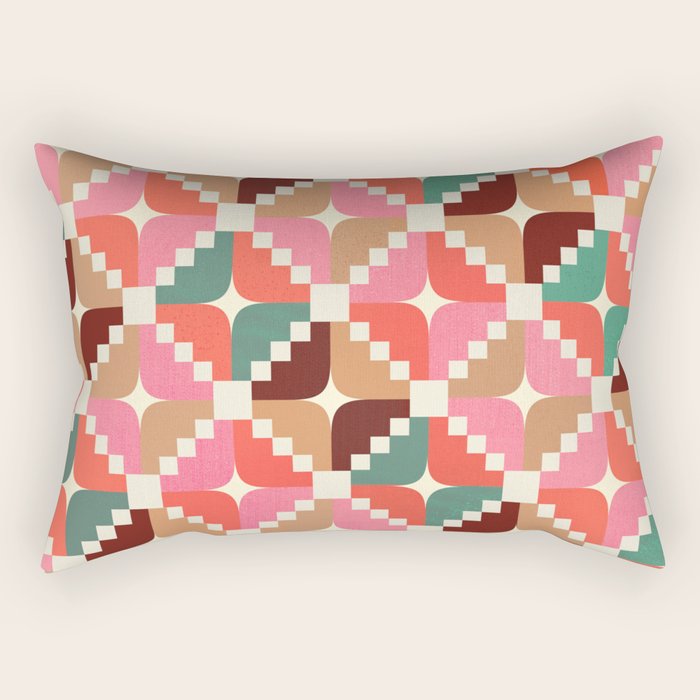 Winter Retro Quilt Pattern Rectangular Pillow